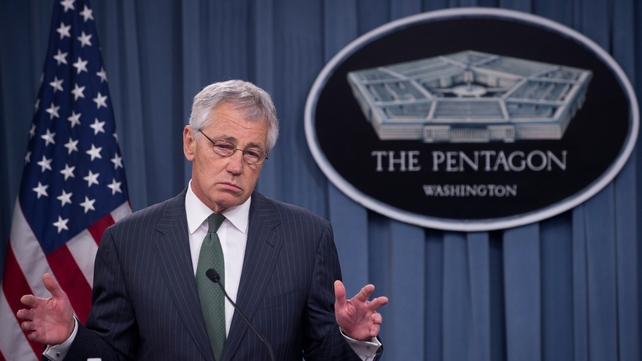 Chuck Hagel told a pentagon press conference arming rebels was only one option under consideration Chuck Hagel told a pentagon press conference arming rebels was only one option under consideration