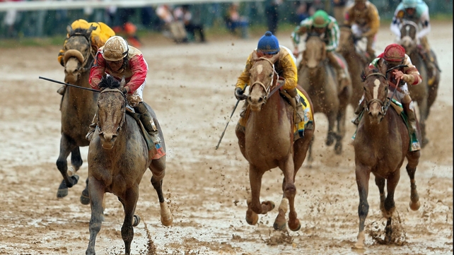 Orb flashed past his rivals in the final stretch to win the mile and a quarter classic