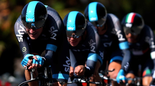Bradley Wiggins crashed approaching the finish at Pescara