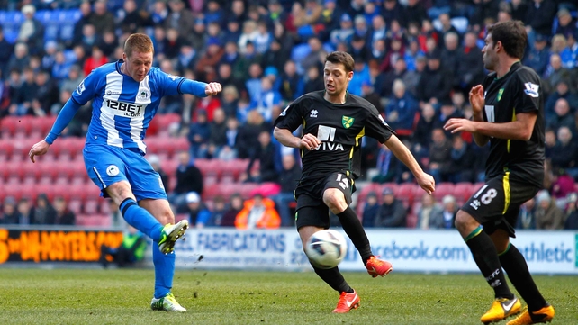 Wigan midfielder James McCarthy will face Rubin Kazan, Maribor and Zulte Waregem if he stays with the Championship club