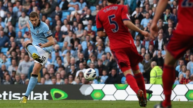 Edin Dzeko grabbed the only goal of the game at the Etihad Stadium