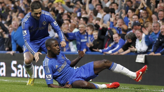 Ramires celebrates Chelsea's second goal of the night but it wasn't enough to secure the win