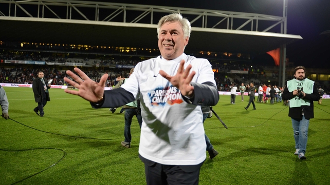 Carlo Ancelotti helped PSG to a first league title in 19 years
