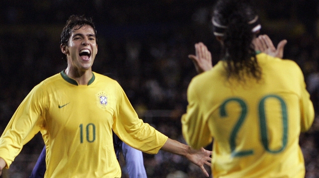 Kaka (l) and Ronaldinho miss out for Brazil who have played five matches under Scolari, with one win, three draws and one defeat
