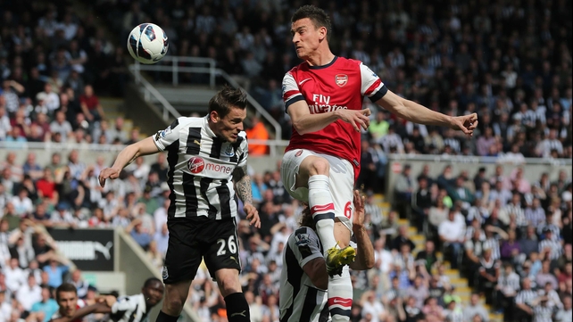 Laurent Koscielny rises highest for Arsenal