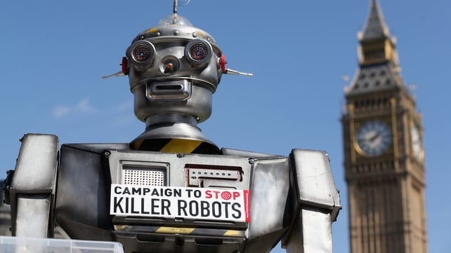 A robot used to promote a campaign against autonomous weapons in London last month A robot used to promote a campaign against autonomous weapons in London last month