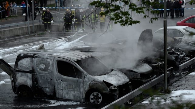 Around 30 cars were set on fire in parts of Stockholm in a fifth night of rioting Around 30 cars were set on fire in parts of Stockholm in a fifth night of rioting