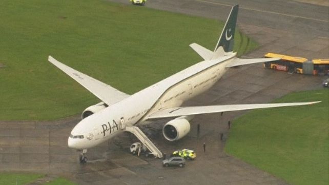 A Pakistan International Airlines flight from Pakistan to Manchester was diverted to Stansted Airport in Essex A Pakistan International Airlines flight from Pakistan to Manchester was diverted to Stansted Airport in Essex