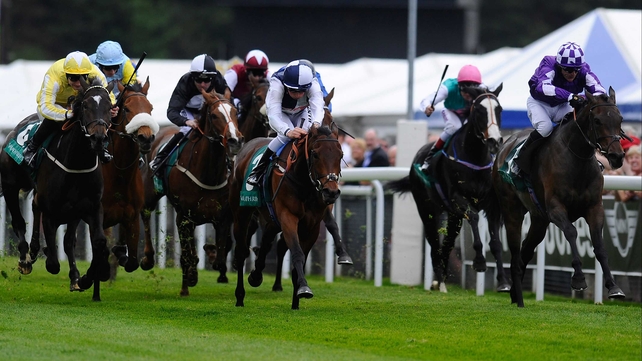 Banoffee (r), seen here racing to victory in the Cheshire Oaks at Chester, will take her place in the Epsom Oaks