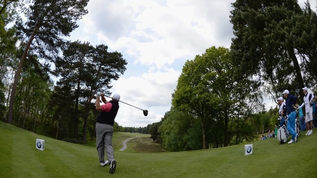 Shane Lowry in action during the third round at Wentworth