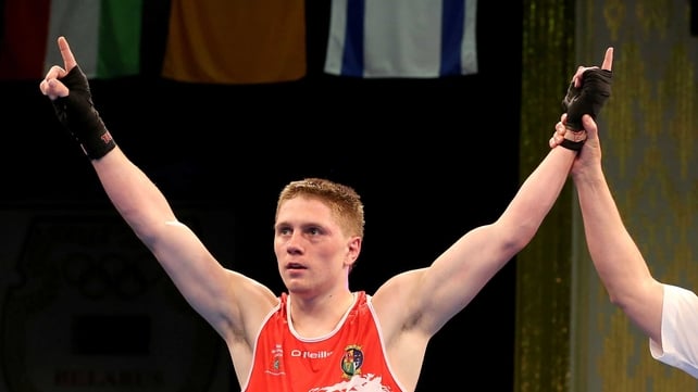 Jason Quigley is declared the winner after his bout