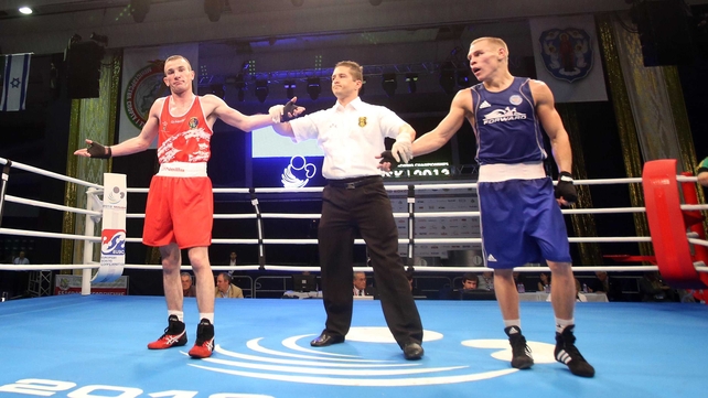 John Joe Nevin (l) is declared winner