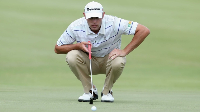 Shawn Stefani hit a seven on the par-three 11th but still leads after a round of 66 brought him to -12