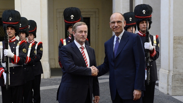 Enda Kenny and Enrico Letta were expected to discuss the Irish EU presidency and the economies of Ireland and Italy Enda Kenny and Enrico Letta were expected to discuss the Irish EU presidency and the economies of Ireland and Italy