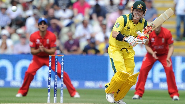 David Warner in action in the defeat to England