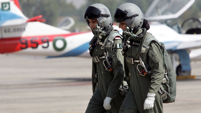 Pakistani air force female cadets after a training flight Pakistani air force female cadets after a training flight