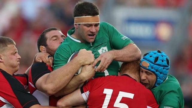 Fergus McFadden in action against Canada yesterday