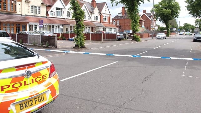 The scene at Washwood Heath Muslim Centre in Birmingham where three men and a police officer were stabbed The scene at Washwood Heath Muslim Centre in Birmingham where three men and a police officer were stabbed