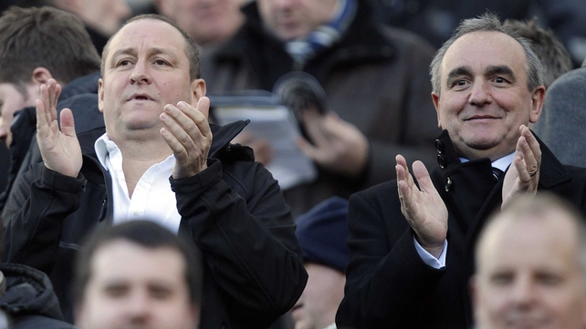 Derek Llambias (right) pictured with Newcatle owner Mike Ashley