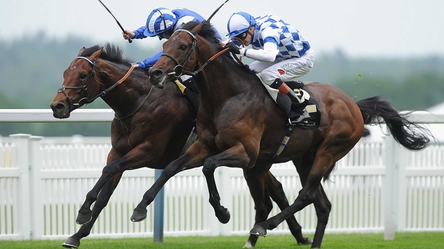 Al Kazeem (near side)will face two of the rivals he defeated at Royal Ascot, including Mukhadram (far side)