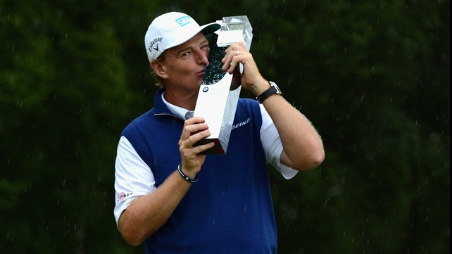 Ernie Els celebrates his Munich Open win