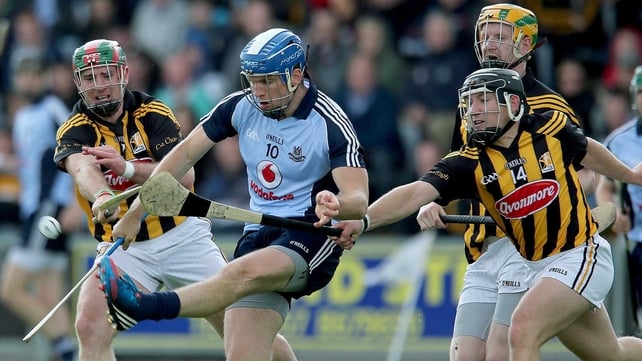 Kieran Joyce and Richie Hogan tackle Conal Keaney