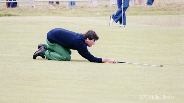 Golfer lining up a putt in 1979, but who is he?