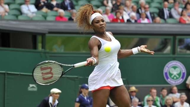 Serena Williams eased to a first-round victory over Mandy Minella