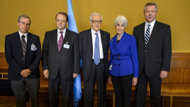 (L-R) US ambassador to Syria Robert Ford, Russian Deputy Foreign Minister Mikhail Bogdanov, UN-Arab League envoy to Syria Lakhdar Brahimi, US Undersecretary of State for Political Affairs Wendy Sherman and Russian Deputy Foreign Minister Gennady Gatilov h (L-R) US ambassador to Syria Robert Ford, Russian Deputy Foreign Minister Mikhail Bogdanov, UN-Arab League envoy to Syria Lakhdar Brahimi, US Undersecretary of State for Political Affairs Wendy Sherman and Russian Deputy Foreign Minister Gennady Gatilov h
