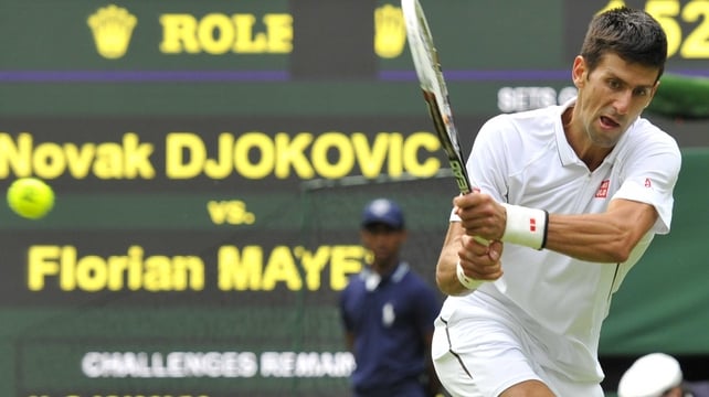 Novak Djokovic beat Florian Mayer 6-3 7-5 6-4