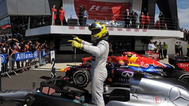 Rosberg was first to the chequered flag after a chaotic race