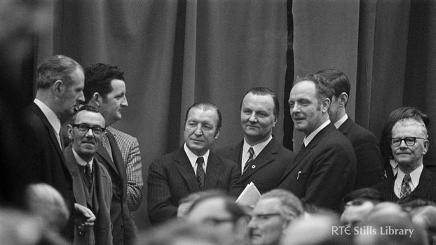 Charles Haughey (centre) but who are his colleagues?