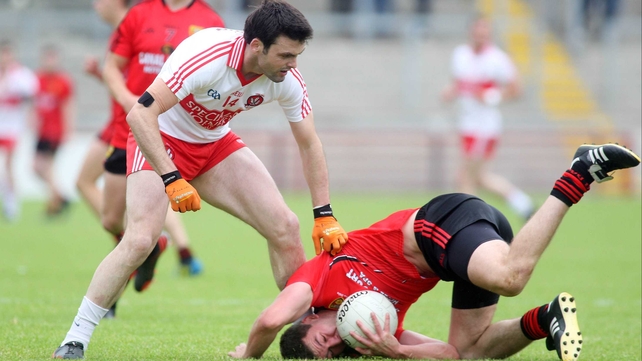 Eoin Bradley and Peter Turley in action