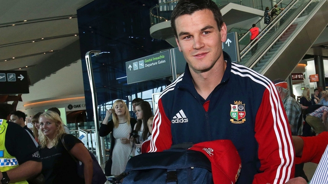 Jonathan Sexton returns home after a winning Lions tour