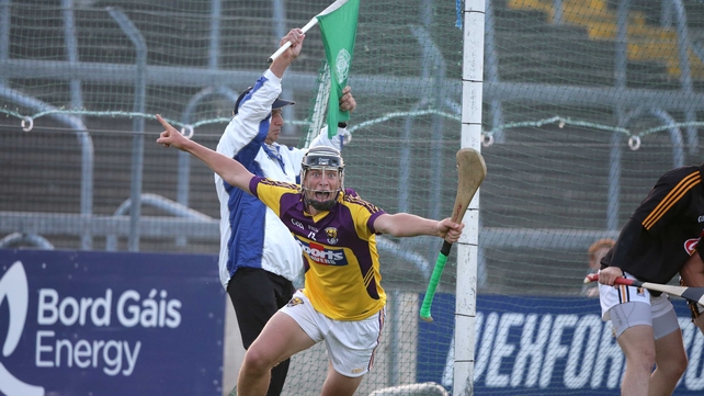 Conor McDonald celebrates the late goal that won the game for Wexford