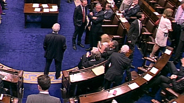 Tom Barry pulled colleague Áine Collins onto his lap Tom Barry pulled colleague Áine Collins onto his lap