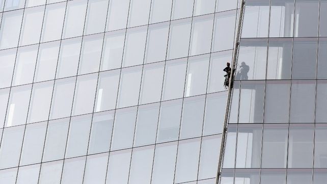 The group reached the top of the building after 15 hours of climbing The group reached the top of the building after 15 hours of climbing