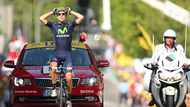 Rui Costa produced a scintillating breakaway to solo to victory in stage 16 of Le Tour de France