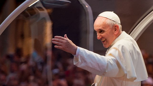 Pope Francis waves to the crowd after departing the Metropolitan Cathedral in Rio de Janeiro Pope Francis waves to the crowd after departing the Metropolitan Cathedral in Rio de Janeiro