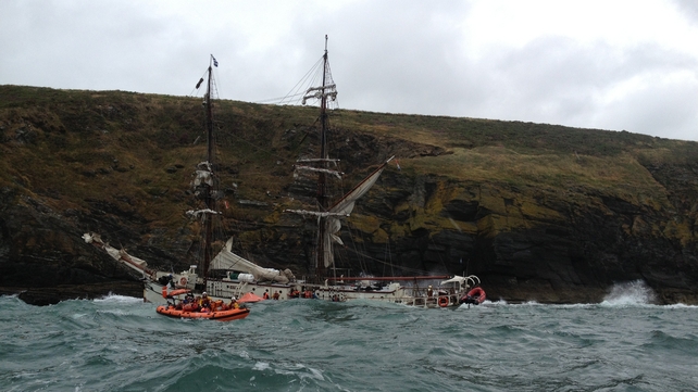 The Astrid sank after it hit rocks yesterday (Pic: RNLI) The Astrid sank after it hit rocks yesterday (Pic: RNLI)