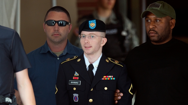 US Army Private Bradley Manning leaving the court yesterday after hearing the verdicts US Army Private Bradley Manning leaving the court yesterday after hearing the verdicts