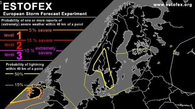 ESTOFEX is forecasting heavy rain, tornadoes and the possibility of a large hail event ESTOFEX is forecasting heavy rain, tornadoes and the possibility of a large hail event