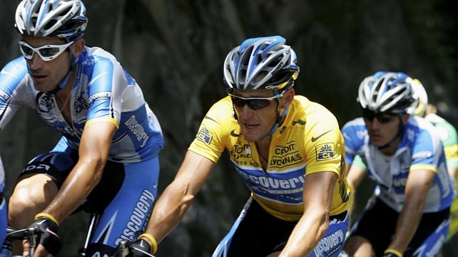 Lance Armstrong in action in the 2005 Tour de France