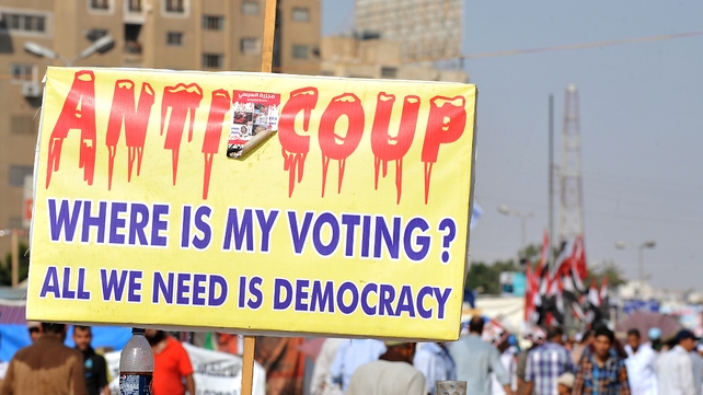 Supporters of the deposed president Mohamed Morsi during a demonstration against the government Supporters of the deposed president Mohamed Morsi during a demonstration against the government