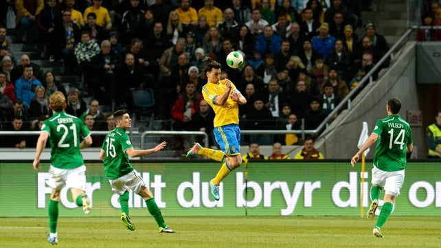 Zlatan Ibrahimovic in action against Ireland earlier this year