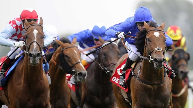 Royal Empire (blue silks) provided Saeed bin Suroor and Kieren Fallon with their second wins in the Geoffrey Freer Stakes