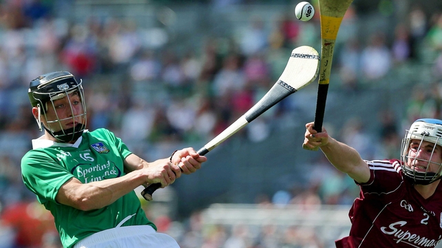 Limerick's Pat Ryan is chased down by Madhc O'Conghaile of Galway