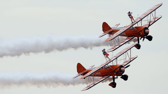Nine-year-old cousins Rose Powell and Flame Brewer become the world's youngest formation wingwalkers Nine-year-old cousins Rose Powell and Flame Brewer become the world's youngest formation wingwalkers