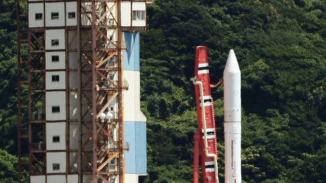 Japan Aerospace Exploration Agency's (Jaxa) new solid fuel rocket Epsilon stands on a launching pad at Jaxa's Uchinoura Space Center at Kimotsuki town in Kagoshima Japan Aerospace Exploration Agency's (Jaxa) new solid fuel rocket Epsilon stands on a launching pad at Jaxa's Uchinoura Space Center at Kimotsuki town in Kagoshima