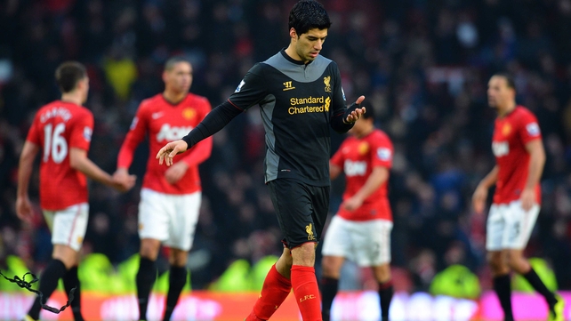 Luis Suarez is available for the first time this season as Liverpool take on Manchester United